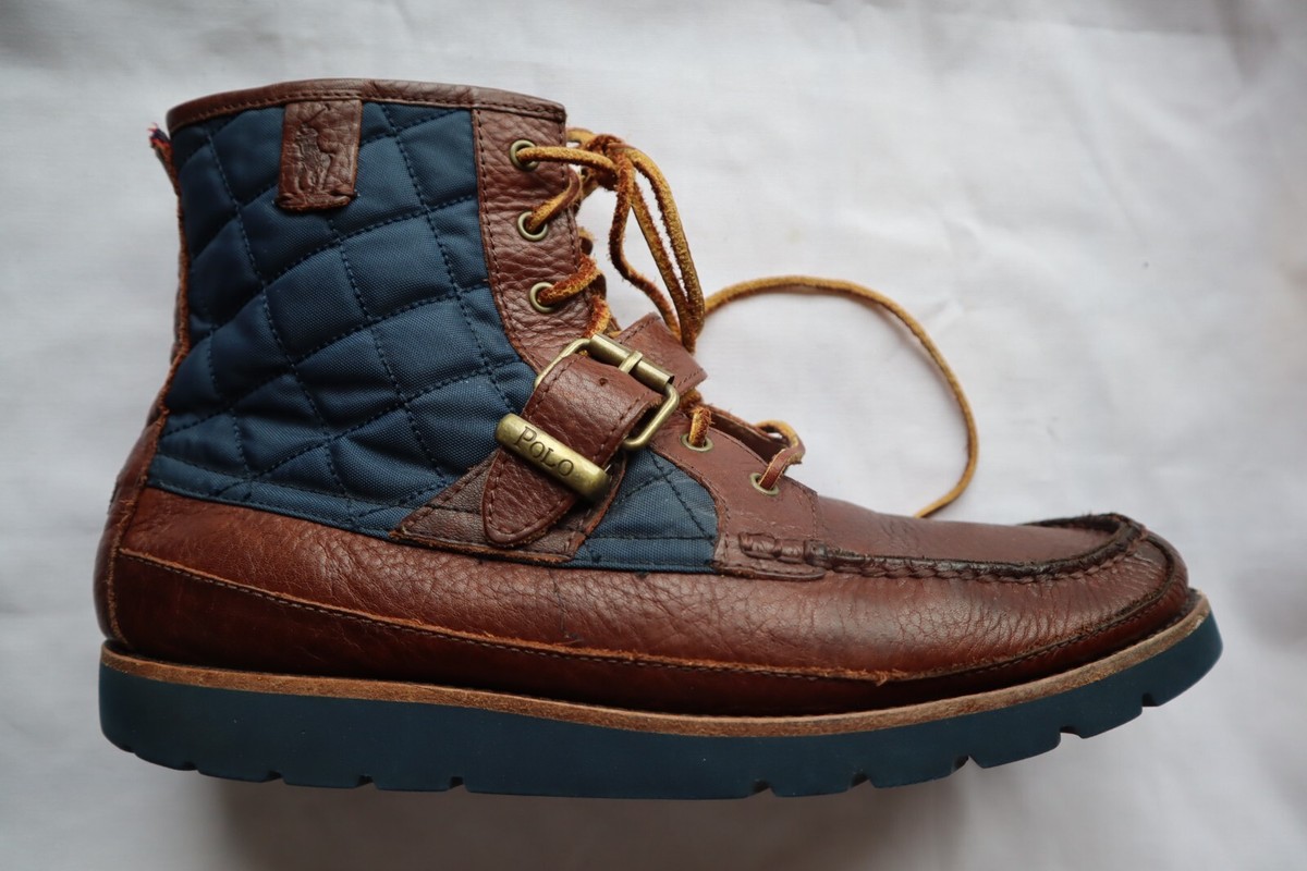 Navy Quilted & Brown Leather RALPH LAUREN Polo Saddleworth