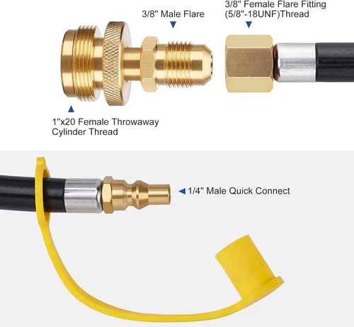 12 FT Propane Quick Connect Hose for RV to Gas Grill for 1 LB, Quick Disconnect - Picture 3 of 7