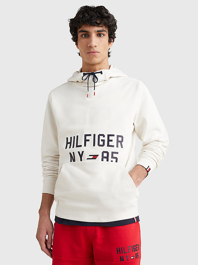 FELPA TOMMY HILFIGER UOMO GRAPHIC HOODY Weathered WHITE-MW0MW30400AC0 AC0
