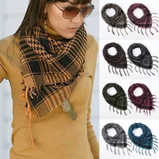Unisex Plaid Stripe Printed Scarf Windproof Sandproof Neck Cover Head Wrap Shawl