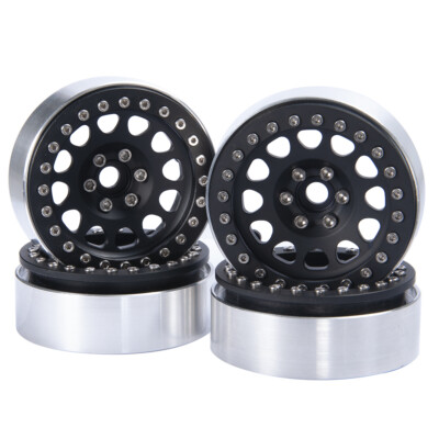 4Pcs 2.2'' Beadlock Wheels Rims Hub Black For Axial Wraith 1/10 RC Crawler Car