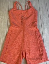 CALIA Women's Lustralux 5  Scoop Neck Bodysuit Aquatic Coral Heather L NWT