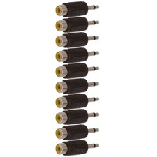 10Pcs 3.5mm 1/8" Mono Male to RCA Female Audio Adapter Connector Converter Black