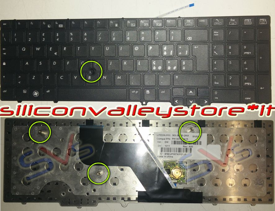 Tastiera Italiana per Notebook HP EliteBook 8540P 8540W con point Stick