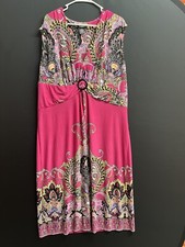 Glamour woman Knee length Dress Plus Size 20W Pink printed stretch NWOT