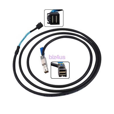 External HD Mini SAS SFF-8644 to Internal HD Mini SAS SFF-8643 Cable 12Gb/s 2M