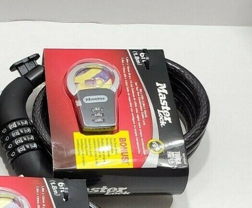 Master Lock Cable Lock, Set Your Own Combination Bike Lock 6 ft. Long - Picture 4 of 4