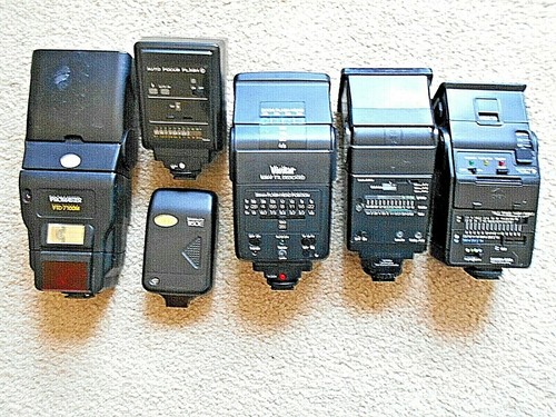 6-Canon Mount Auto Flash Units Black,Vivitar,Sunpak,Promaster,Phoenix,Canon - Picture 4 of 4