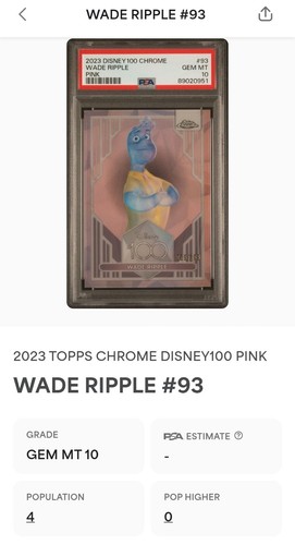 2023 Disney Topps Chrome Wade Ripple #93 Elemental Pink 9/399 PSA 10 Pop 4 - Picture 4 of 4