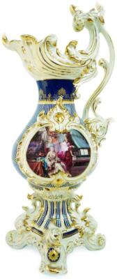 Vase Centre De Table Vintage En Porcelaine Royalty – Motif Floral, Style Ancien (bleu)