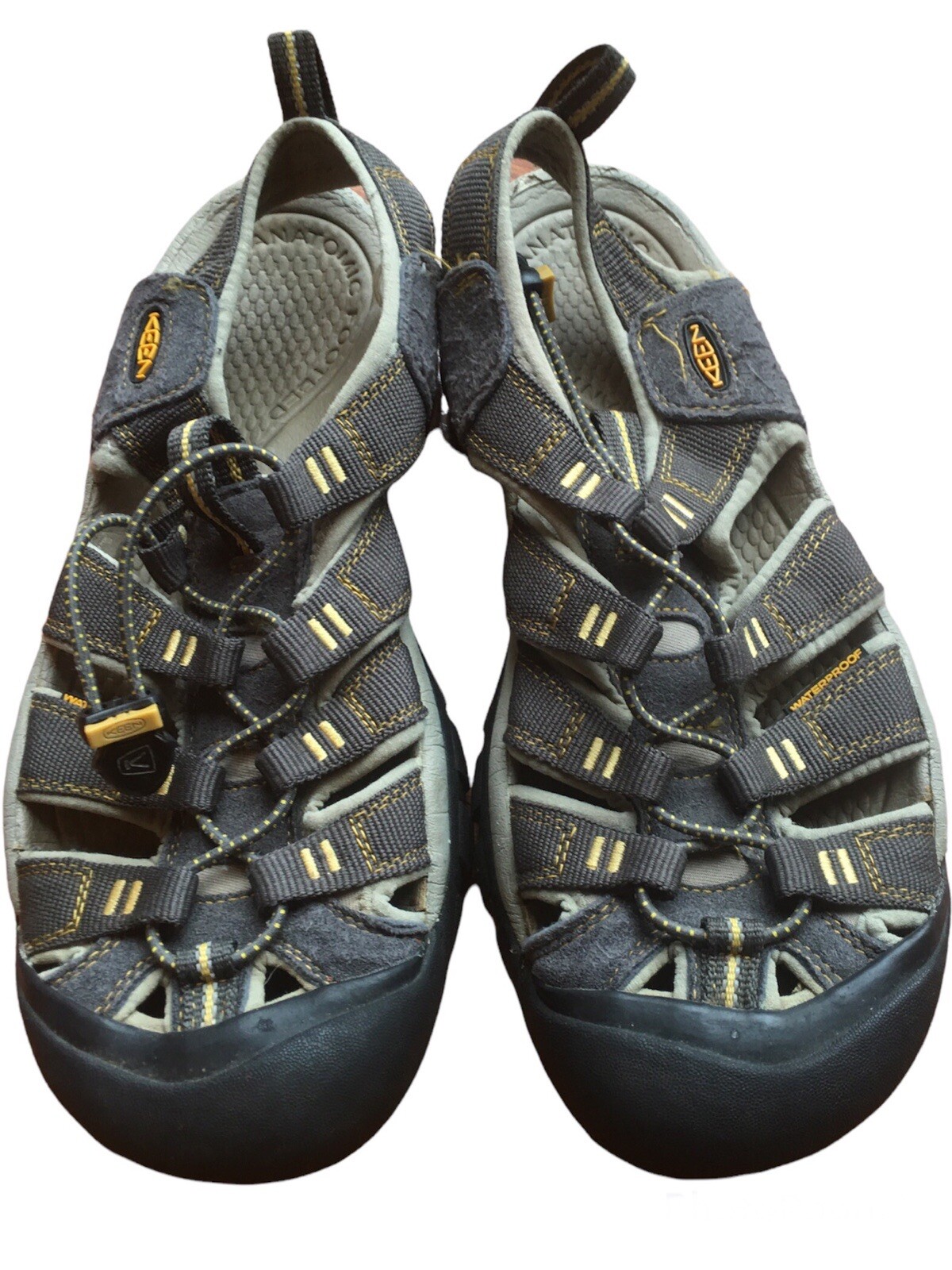 Scarpe sandali impermeabili da trekking KEEN Newport H2 uomo taglia 8 giallo grigio scuro