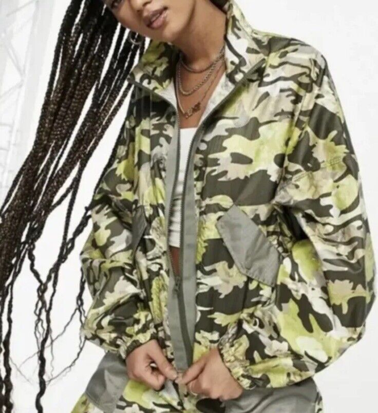 SACAI X NIKE Giacca Nike donna leggera floreale mimetica full zip verde 2XL CZ8184 325