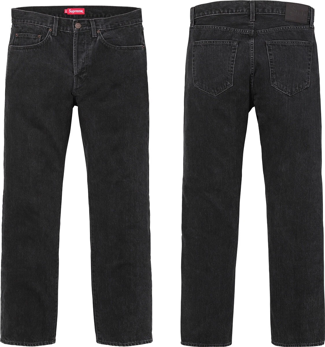 Jean fin noir délavé Supreme Stone (SS21) noir délavé   Taille 32
