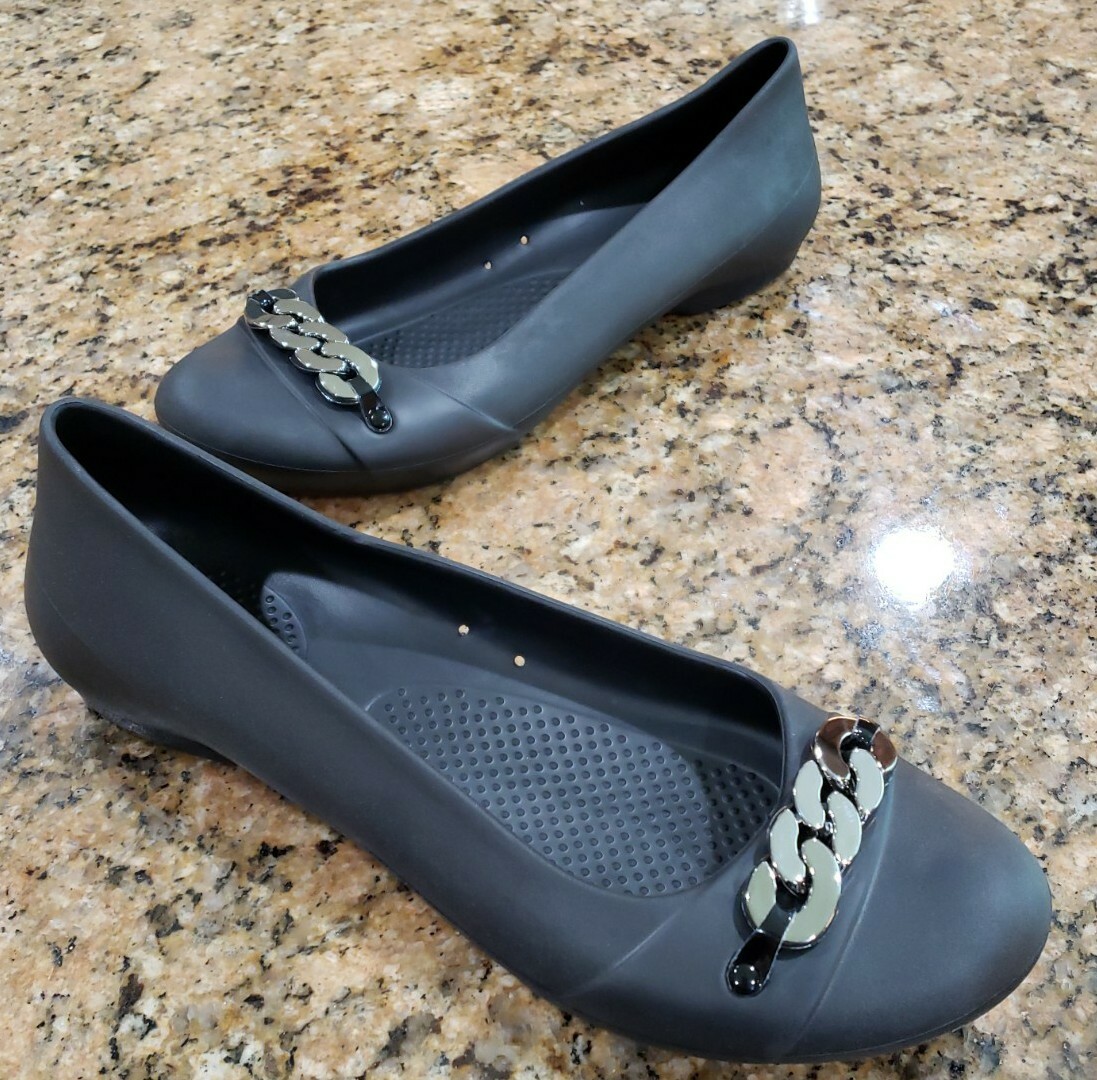 crocs black ballet flats