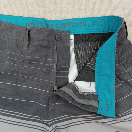 Mossimo Supply Co Shorts Mens 34 Gray Hybrid Bermuda Striped Zipper Pockets - Picture 8 of 15