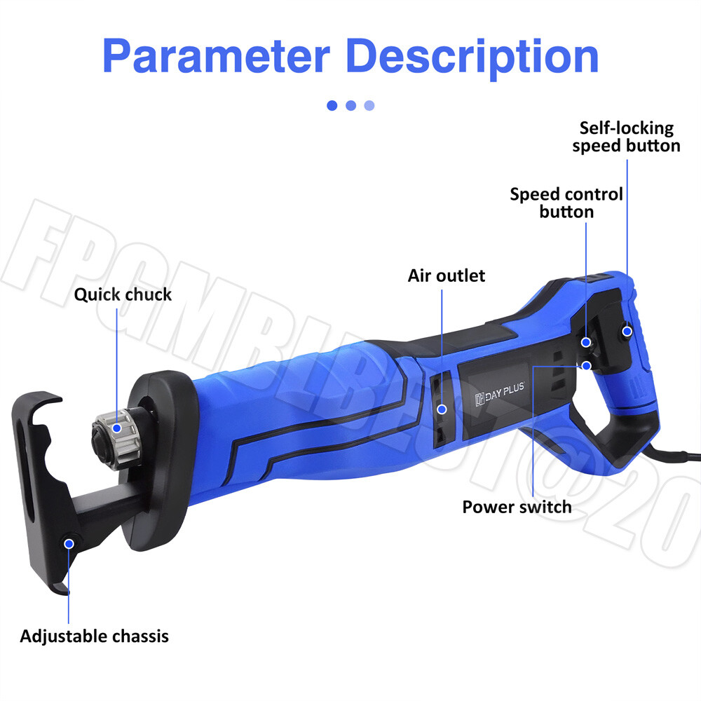 18V Electric Corded Reciprocating Saw Tool for Cut Wood, Plastic and Soft Metal
