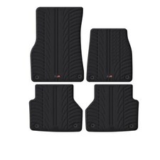 TRAVALL All Weather Floor Mats for Audi A6 Avant (2018- ) Premium Black Rubber