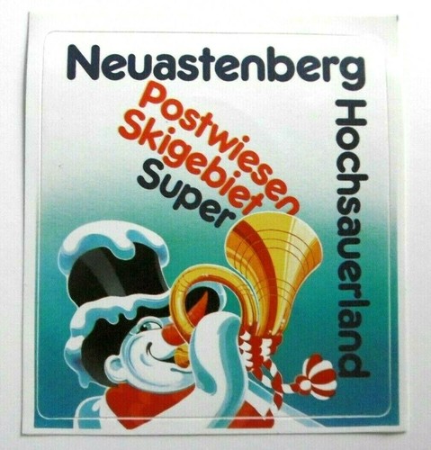 Souvenir-Aufkleber Neuastenberg Hochsauerland Postwiesen Skigebiet NRW 80er