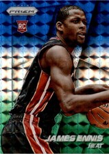 2014-15 Panini Prizm #274 James Ennis Prizms Blue and Green Mosaic Miami Heat