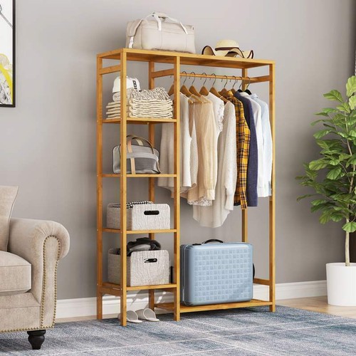 Heavy Duty Dust-proof Clothes Garment Rack Hanging Coat Stand w/Bottom Shelf DIY - Picture 4 of 12