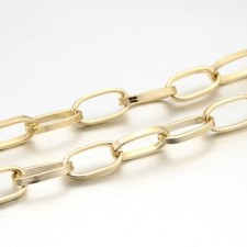 50m Unwelded Light Gold Aluminium Cable Chains for DIY Jewelry Making 15.5x8x1mm