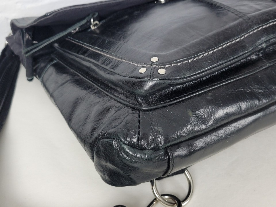 The Sak Black Ventura Leather Backpack / Crossbody Bag Purse B8 eBay