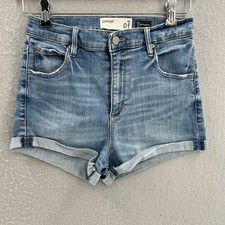 Garage Denim Shorts Junior Size 7 High Rise Medium Blue Wash Cutoffs Rolled