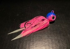 10 Pk  Round Gulp Ball Jigs W/Eyes & Skirts 3/4oz to 10oz Black Nickel Hooks
