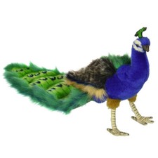 Hansa Peacock Plush Handmade Plush Cuddly Realistic Stuffed Animal Toy 26''
