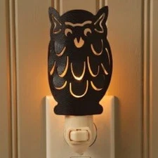 Country Farmhouse Metal  Owl Night Light