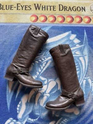 Frye Martina Engineer Harness Knee High Brown Riding Leather Boots Womens Sz 8 B