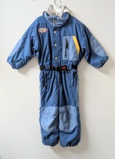Obermeyer Kids Preschool Snow Ski Suit One Piece Belted Blue McFly Hood Sz 5