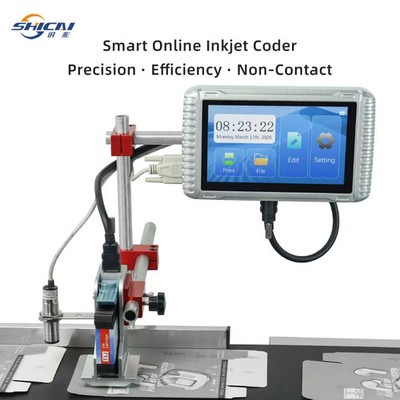 Automatic online inkjet printer, no conveyor to print batch codes--