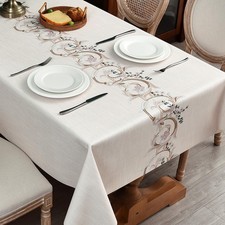 Heavy Duty Vinyl Tablecloths for Rectangle Tables 55 x 102 Inch, Vinyl Waterp...