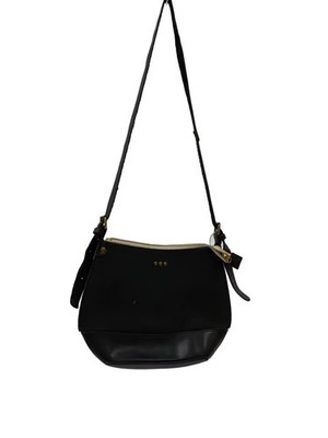 TIDEWAY Shoulder Bag Leather Black Solid Color