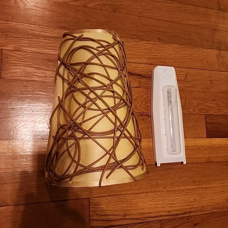 It's Exciting Lighting IEL 210 Smart Solar Wall Scone Tan Brown With Wicker & Fl - Image 3 of 4