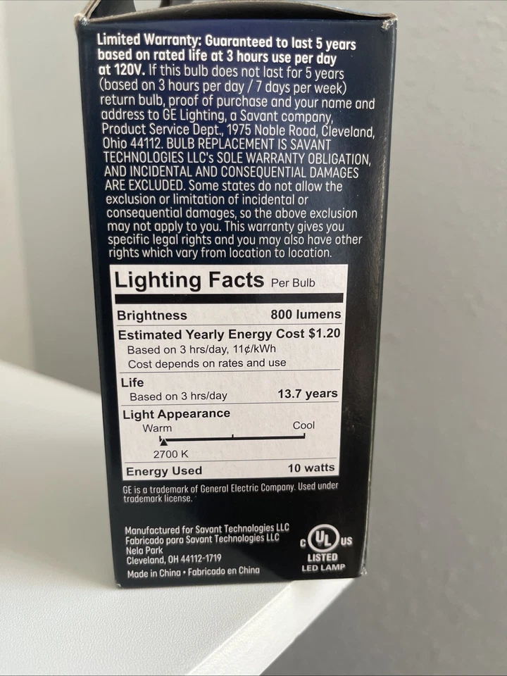 3 GE A19 LED Dimmable 800 Lumens 60 Watt Replacement 10 Watt PlugIn GU24 Base - Image 4 of 4