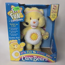 Yellow Care Bears "Fit 'N Fun" Funshine Toy Bear Plushie 2004 VTG NIB