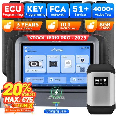 XTOOL IP919 PRO Auslesegerät KFZ OBD2 Diagnosegerät ALLE SYSTEM ECU Codierung DE