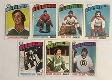 1976 Topps Hockey 7 Card Goalie Lot HIGH GRADE MINT