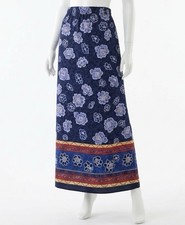 Sag Harbor Floral Boho Skirt Women s 8P Navy
