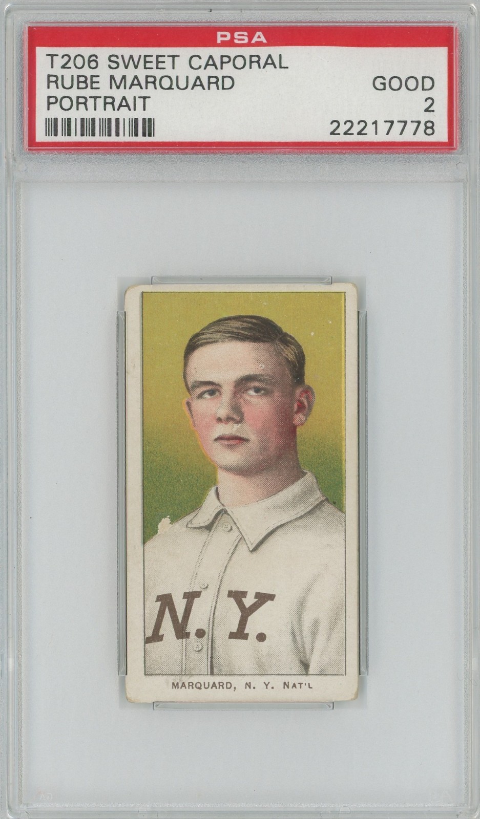 T206 1909-11 RUBE MARQUARD PORTRAIT SWEET CAPORAL NEW YORK PSA 2