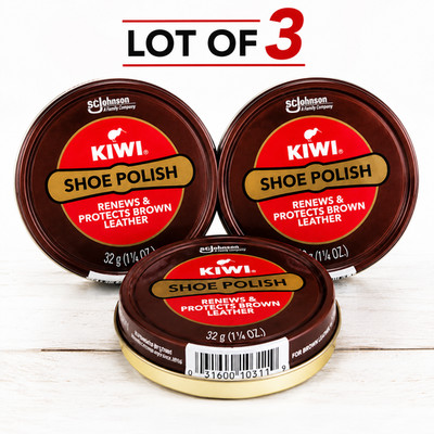 KIWI Shoe Polish Brown Lot of 3 Original Formula Discontinued HTF