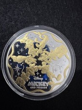 Mickey Moue & Friends  Fine Silver & Gold Plated Completer Coin in capsule 