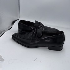 Bruno Magli Mens 10M Black Leather Dress Shoes Made In Italy