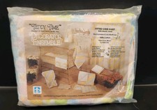 Vtg Sheet Reigel Teddy Time Fitted Crib Sheet Pastel Rainbow Hallmark Design