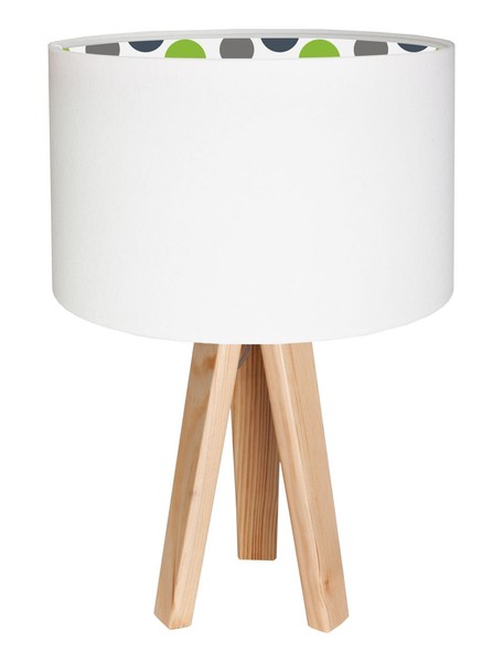 Tischleuchte Kinderzimmer Weiß Bunt Stoff Holz 46Cm MäDchen Jungen Kinderlampe-image