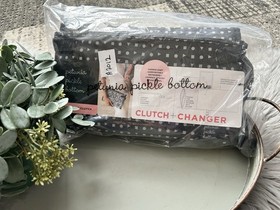 Petunia Pickle Bottom Black Nimble Diaper Clutch/Paci Holder Bundle Neo Geo $85