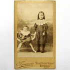 cdv 2 children armchair Curule 1910 PHOTOGRAPH Charles Tournois Gueudet DREUX