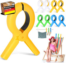 Große Handtuchklammern für Strandliegen winddicht & rutschfest, robust 8 Stück